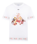 TRICOU OFF WHITE, Textured Arrow Emblem, Angels, White, Slim Fit