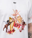 TRICOU OFF WHITE, Textured Arrow Emblem, Angels, White, Slim Fit