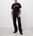 Tricou OFF WHITE, Crystals Insert, Black, Slim Fit