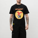 Tricou OFF WHITE, Eagle Print, Yellow Arrow, Black, Slim Fit