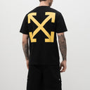 Tricou OFF WHITE, Eagle Print, Yellow Arrow, Black, Slim Fit