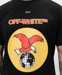 Tricou OFF WHITE, Eagle Print, Yellow Arrow, Black, Slim Fit
