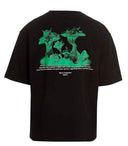Tricou OFF WHITE, Alien Mushrooms, Negru, Skate Fit