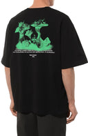 Tricou OFF WHITE, Alien Mushrooms, Negru, Skate Fit