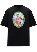 Tricou OFF WHITE, Fresco Paint Print, Black, Skate Fit