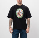 Tricou OFF WHITE, Fresco Paint Print, Black, Skate Fit