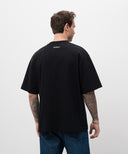 Tricou OFF WHITE, Fresco Paint Print, Black, Skate Fit