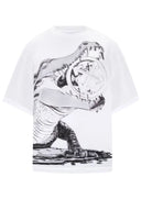 Tricou OFF WHITE, Big Croco Print, Oversized, White
