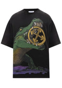 Tricou OFF WHITE, Big Croco Print, Oversized, Black