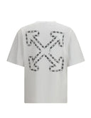 Tricou OFF WHITE, Chain Arrow Skate, Relaxed Fit, Alb