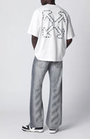 Tricou OFF WHITE, Chain Arrow Skate, Relaxed Fit, Alb