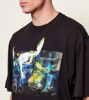 Tricou OFF WHITE, REVE CARAVAGGIO, Relaxed Fit, Negru
