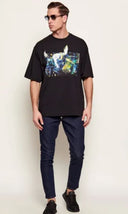 Tricou OFF WHITE, REVE CARAVAGGIO, Relaxed Fit, Negru