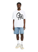 Tricou OFF WHITE, Spray Logo Skate T-shirt,Alb
