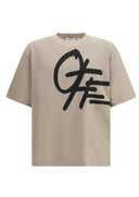 Tricou OFF WHITE, Spray Logo Skate T-shirt, Beige