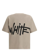 Tricou OFF WHITE, Spray Logo Skate T-shirt, Beige