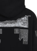 Hanorac OFF WHITE, Black hooded sweatshirt with logo print