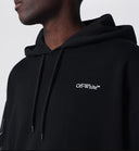 Hanorac OFF WHITE, Black hooded sweatshirt with logo print