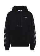 Hanorac OFF WHITE, Black hooded sweatshirt with logo print