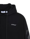 Hanorac OFF WHITE, Black hooded sweatshirt with logo print