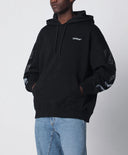 Hanorac OFF WHITE, Black hooded sweatshirt with logo print