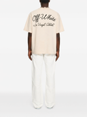 Tricou OFF WHITE, script skate T-shirt, Cream