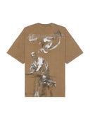Tricou OFF WHITE, Graphic Print, Brown, Oversized