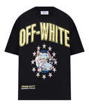 TRICOU OFF WHITE, Fresco Star Print, Logo, Black, Oversized