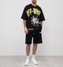 TRICOU OFF WHITE, Fresco Star Print, Logo, Black, Oversized
