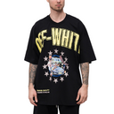 TRICOU OFF WHITE, Fresco Star Print, Logo, Black, Oversized