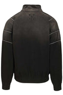 Jacheta OFF WHITE, Logo Embroidered Zip-Up Jacket