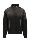 Jacheta OFF WHITE, Logo Embroidered Zip-Up Jacket