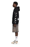 Hanorac OFF WHITE, Metal Arrow Skate Zip Hoodie, Negru