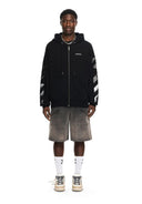 Hanorac OFF WHITE, Metal Arrow Skate Zip Hoodie, Negru