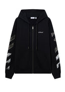 Hanorac OFF WHITE, Metal Arrow Skate Zip Hoodie, Negru