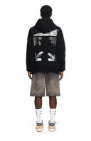 Hanorac OFF WHITE, Metal Arrow Skate Zip Hoodie, Negru