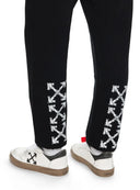 Pantaloni OFF WHITE, Heraldic Arrow Cuffed Sweatpant, Negru