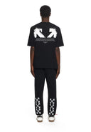 Pantaloni OFF WHITE, Heraldic Arrow Cuffed Sweatpant, Negru