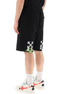Pantaloni Scurti OFF WHITE, Arrows Prints, Negru