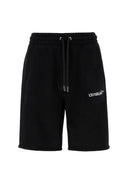 Pantaloni scurti OFF WHITE, Heraldic Arrow Print, Negru