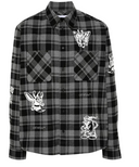 CAMASA OFF WHITE, Check Flannel, Butterfly Insert, Black