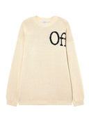 Pulover OFF WHITE, Bookish Shared Crewneck Sweater, Alb