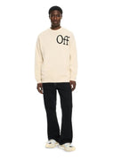 Pulover OFF WHITE, Bookish Shared Crewneck Sweater, Alb