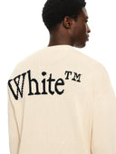 Pulover OFF WHITE, Bookish Shared Crewneck Sweater, Alb