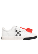 Sneakers OFF WHITE, White Vulc Low Leather Sneakers with Emblem