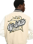 Jacheta OFF WHITE, Star Logo Varsity Jacket, Cream