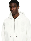 Hanorac OFF WHITE, Royal Team Embroidery Zip Hoodie, White