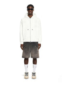 Hanorac OFF WHITE, Royal Team Embroidery Zip Hoodie, White