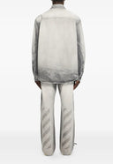 Camasa OFF WHITE, Diagonal Embroidery faded overshirt