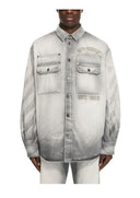 Camasa OFF WHITE, Diagonal Embroidery faded overshirt